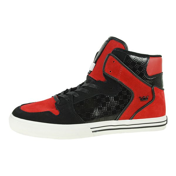 Supra Mens Vaider High Top Shoes - Black Red | Canada S7232-4U02